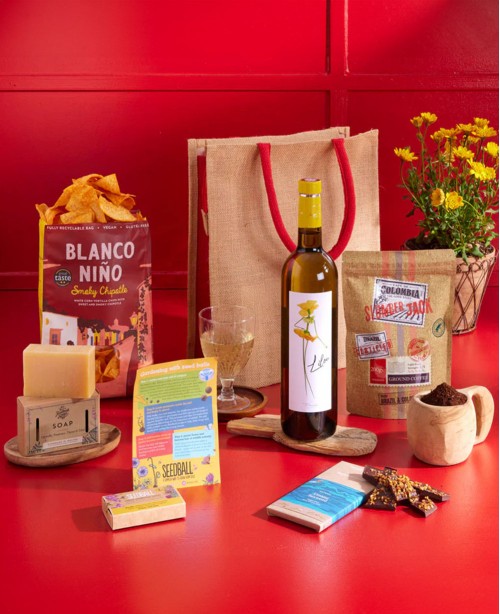 Natural Treats with White Wine Gift Bag <br/>(Get Well Soon Gift)