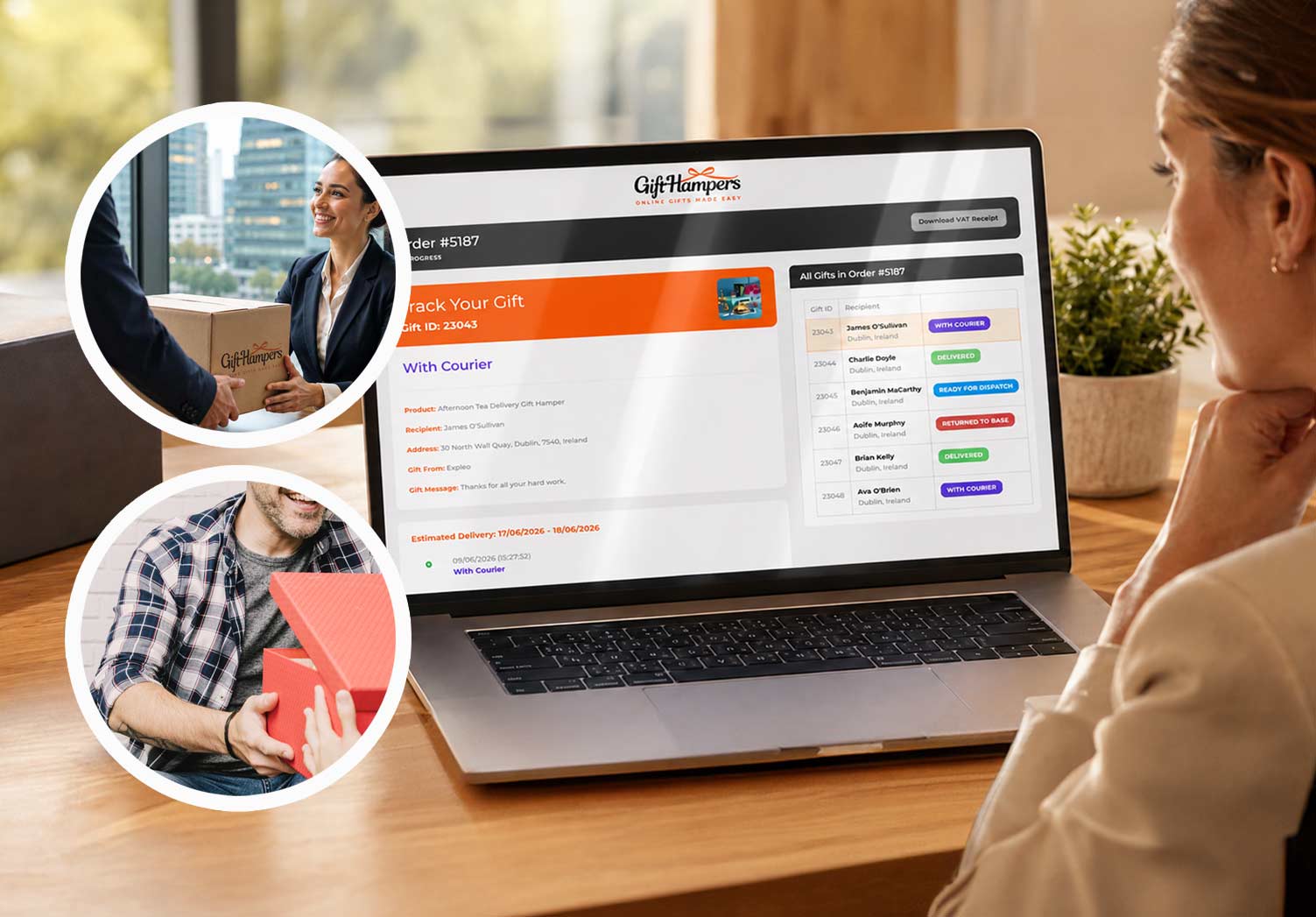 realtime tracking corporate gift hamper delivery in Hungary